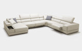 Geranium 6pc Modern Motion Leather Sectional with Storage