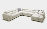 Geranium Modern Motion Leather Sectional with Storage