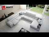 Geranium Modern Motion Leather Sectional with Storage